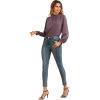 imageLYANER Womens Frill Mock Neck Flounce Long Sleeve Solid Blouse Office Shirt TopDusty Purple