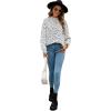 imageLYANER Womens Frill Mock Neck Flounce Long Sleeve Solid Blouse Office Shirt TopFloral White