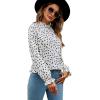 imageLYANER Womens Frill Mock Neck Flounce Long Sleeve Solid Blouse Office Shirt TopFloral White