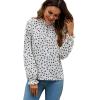 imageLYANER Womens Frill Mock Neck Flounce Long Sleeve Solid Blouse Office Shirt TopFloral White