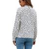 imageLYANER Womens Frill Mock Neck Flounce Long Sleeve Solid Blouse Office Shirt TopFloral White