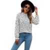 imageLYANER Womens Frill Mock Neck Flounce Long Sleeve Solid Blouse Office Shirt TopFloral White