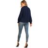 imageLYANER Womens Frill Mock Neck Flounce Long Sleeve Solid Blouse Office Shirt TopNavy