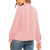 imageLYANER Womens Frill Mock Neck Flounce Long Sleeve Solid Blouse Office Shirt TopPink