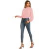 imageLYANER Womens Frill Mock Neck Flounce Long Sleeve Solid Blouse Office Shirt TopPink