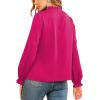 imageLYANER Womens Frill Mock Neck Flounce Long Sleeve Solid Blouse Office Shirt TopRose