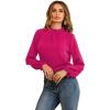 imageLYANER Womens Frill Mock Neck Flounce Long Sleeve Solid Blouse Office Shirt TopRose