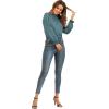 imageLYANER Womens Frill Mock Neck Flounce Long Sleeve Solid Blouse Office Shirt TopTurquoise