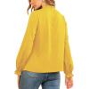 imageLYANER Womens Frill Mock Neck Flounce Long Sleeve Solid Blouse Office Shirt TopYellow