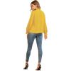 imageLYANER Womens Frill Mock Neck Flounce Long Sleeve Solid Blouse Office Shirt TopYellow