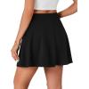 imageLYANER Womens Above Knee Length Casual Skirt Stretchy Button High Waist ALine Flared Vintage Mini Skater Skirts with PocketBlack