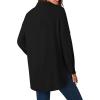 imageLYANER Womens Button Down Shirts Casual Long Sleeve Dress Shirt Roll Up Collared Work Blouse Top with PocketBlack