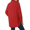 imageLYANER Womens Button Down Shirts Casual Long Sleeve Dress Shirt Roll Up Collared Work Blouse Top with PocketRed