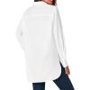 imageLYANER Womens Button Down Shirts Casual Long Sleeve Dress Shirt Roll Up Collared Work Blouse Top with PocketWhite