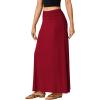 imageLYANER Womens Casual Ruched Elastic High Waist Flare ALine Long Maxi SkirtDark Red