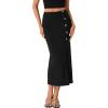 imageLYANER Womens High Waist Long Pencil Skirt Side Split Bodycon Party Club Night Out Midi SkirtsBlack