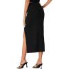 imageLYANER Womens High Waist Long Pencil Skirt Side Split Bodycon Party Club Night Out Midi SkirtsBlack