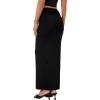 imageLYANER Womens High Waist Ruched Bodycon Party Maxi Long Pencil SkirtBlack