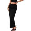 imageLYANER Womens High Waist Ruched Bodycon Party Maxi Long Pencil SkirtBlack
