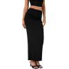 imageLYANER Womens High Waist Ruched Bodycon Party Maxi Long Pencil SkirtBlack
