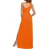 imageLYANER Womens One Shoulder High Split Sleeveless Ruched Sexy Cocktail Maxi Long DressOrange