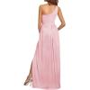imageLYANER Womens One Shoulder High Split Sleeveless Ruched Sexy Cocktail Maxi Long DressSolid Light Pink