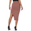 imageLYANER Womens Ruched Wrap High Waist Split Side Asymmetrical Bodycon Pencil Midi SkirtDusty Pink