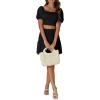 imageLYANER Womens Two Pieces Outfits Frill Smock Square Neck Top and Skirts Suit SetsBlack