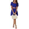 imageLYANER Womens Two Pieces Outfits Frill Smock Square Neck Top and Skirts Suit SetsRoyal Blue