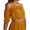 imageLYANER Womens Two Pieces Outfits Off Shoulder Crop Top and High Low Skirt SetGinger