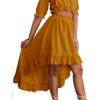imageLYANER Womens Two Pieces Outfits Off Shoulder Crop Top and High Low Skirt SetGinger