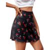 imageLYANER Womens Casual Satin Silk Side Zipper High Waist Mini Short Skirt with LiningCherry Black