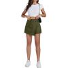 imageLYANER Womens Casual Wrap Asymmetrical Hem Pocket Skorts High Waisted Cargo Skirts ShortsArmy Green