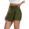 imageLYANER Womens Casual Wrap Asymmetrical Hem Pocket Skorts High Waisted Cargo Skirts ShortsArmy Green