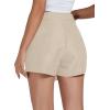 imageLYANER Womens Casual Wrap Asymmetrical Hem Pocket Skorts High Waisted Cargo Skirts ShortsKhaki