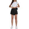 imageLYANER Womens Casual Wrap Asymmetrical Hem Pocket Skorts High Waisted Cargo Skirts ShortsSolid Black