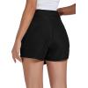 imageLYANER Womens Casual Wrap Asymmetrical Hem Pocket Skorts High Waisted Cargo Skirts ShortsSolid Black