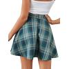 imageLYANER Womens Cute Plaid High Waist Above Knee Aline Skater Mini Short SkirtDark Green