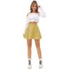 imageLYANER Womens Cute Plaid High Waist Above Knee Aline Skater Mini Short SkirtYellow