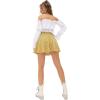imageLYANER Womens Cute Plaid High Waist Above Knee Aline Skater Mini Short SkirtYellow