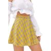 imageLYANER Womens Cute Plaid High Waist Above Knee Aline Skater Mini Short SkirtYellow