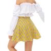 imageLYANER Womens Cute Plaid High Waist Above Knee Aline Skater Mini Short SkirtYellow