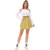 imageLYANER Womens Cute Plaid High Waist Above Knee Aline Skater Mini Short SkirtYellow
