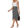 imageLYANER Womens Floral Print Wrap Front Self Tie Knot Ruffle Hem Split Midi SkirtBlack