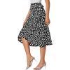 imageLYANER Womens Floral Print Wrap Front Self Tie Knot Ruffle Hem Split Midi SkirtBlack