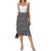 imageLYANER Womens Floral Print Wrap Front Self Tie Knot Ruffle Hem Split Midi SkirtBlack