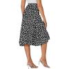 imageLYANER Womens Floral Print Wrap Front Self Tie Knot Ruffle Hem Split Midi SkirtBlack