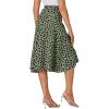imageLYANER Womens Floral Print Wrap Front Self Tie Knot Ruffle Hem Split Midi SkirtGreen