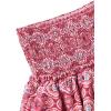 imageLYANER Womens High Waist Tiered Layer Ruched Ruffle Hem Floral Printed Mini SkirtRose