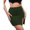 imageLYANER Womens Sexy Slit Slit Hem Stretchy Waist Bodycon Short Skirts Green Medium